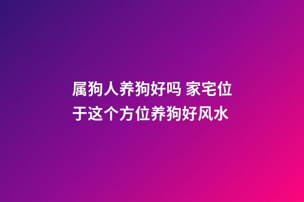 属狗人养狗好吗 家宅位于这个方位养狗好风水